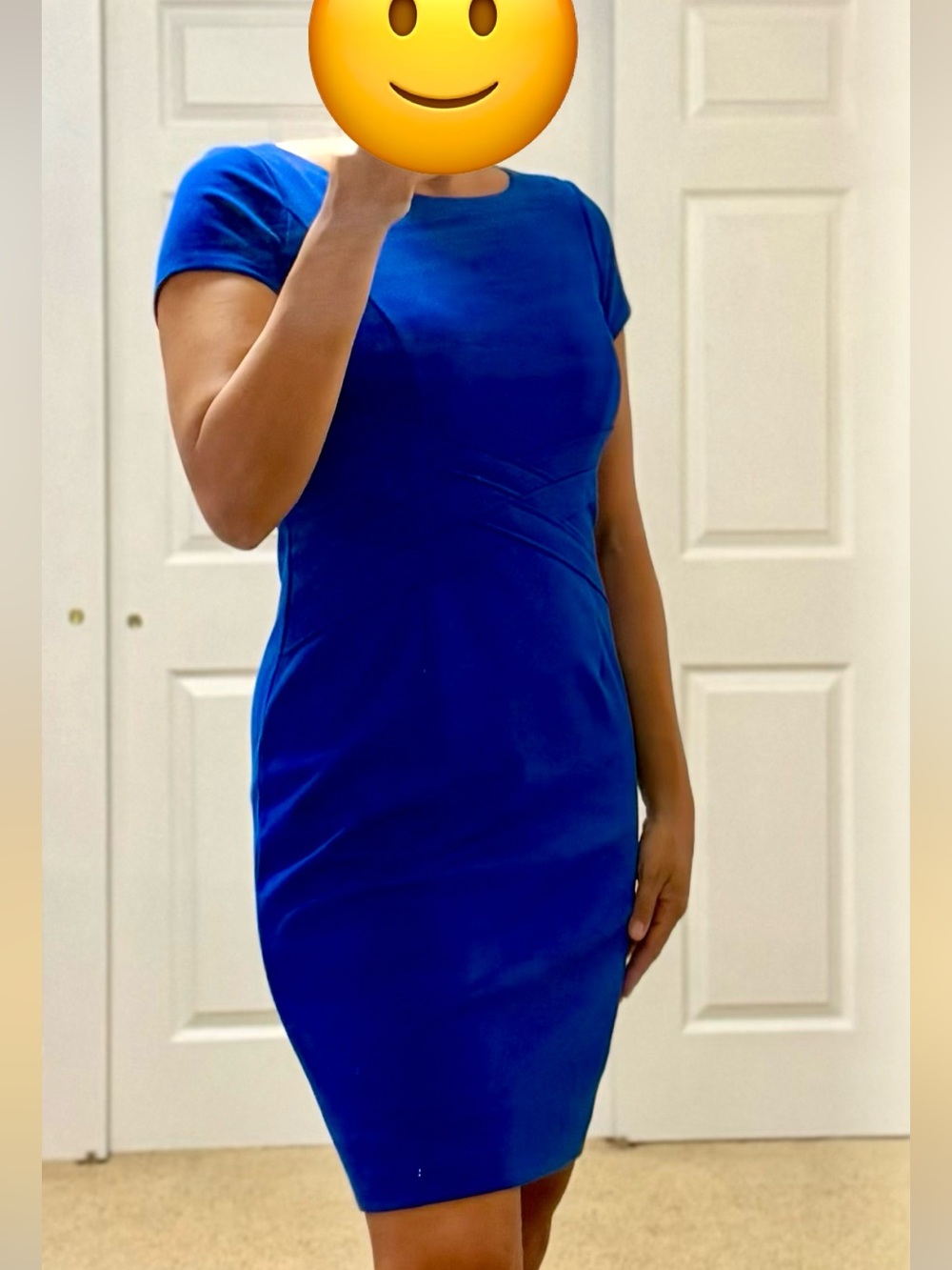 Ellen Tracy Cobalt Blue Midi Sheath Dress